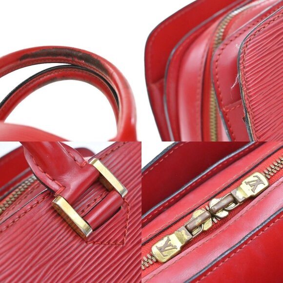LOUIS VUITTON LV Logo Pont Neuf Hand Bag Epi Leather Red France - Picture 15 of 16